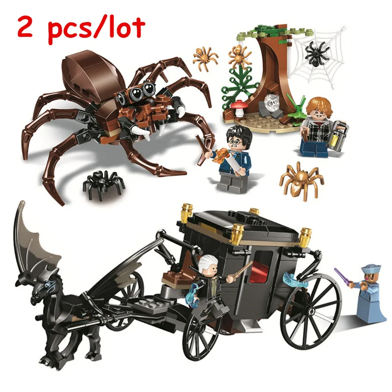 2 шт. Aragog's Lair+ Grindelwald's Escape строительные блоки комплекты кирпичей классический фильм Поттер модель детские игрушки для детей подарок