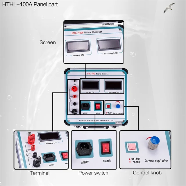 100A 200A Switch Contact Resistance Meter Loop Resistance Tester