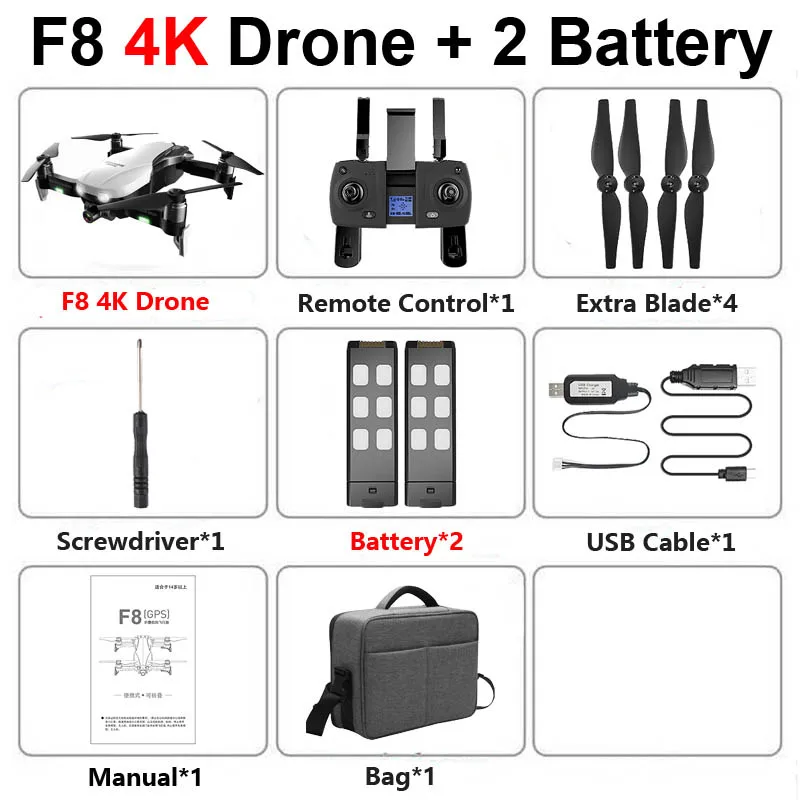 F8 gps Профессиональный Дрон с камерой 4K HD двухосевой антивибрационный самостабилизирующийся Gimbal 5G WiFi FPV RC Квадрокоптер Вертолет игрушка - Цвет: 4K 2Battery