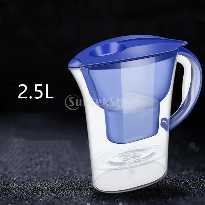 10 Cups Water Filter Pitcher Reduces Chlorine Sediments, 4 Stage Filter, No BPA