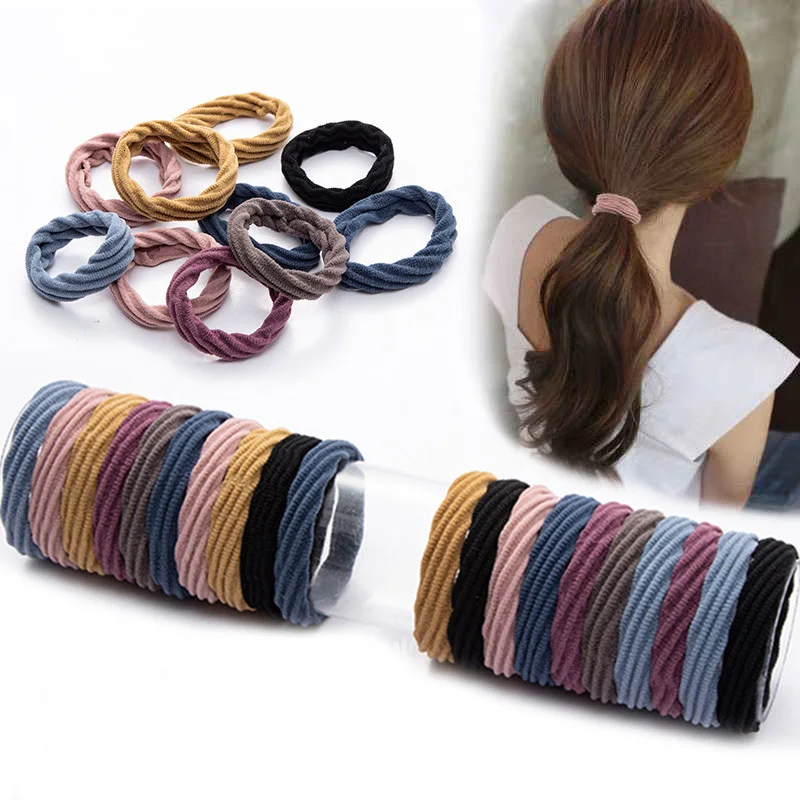 10pcs/Set New Women Basic Crude Elastic Hair Bands Ponytail Holder Scrunchie Headband Rubber Bands Fashion Hair Accessories