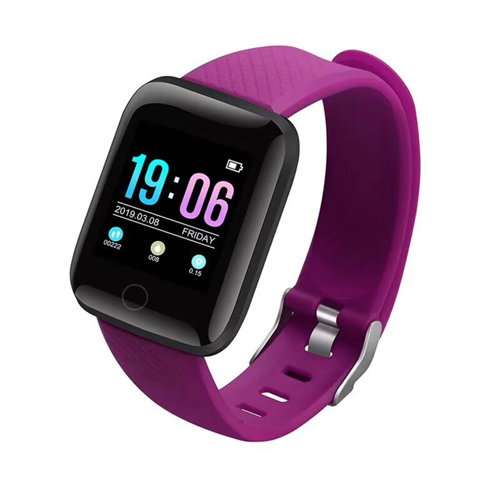 116 плюс динамический браслет модные часы Smart Watch сообщение пуш-ап спортивные кислорода водонепроницаемый трекер сна крови Давление красочные Экран - Цвет: Purple