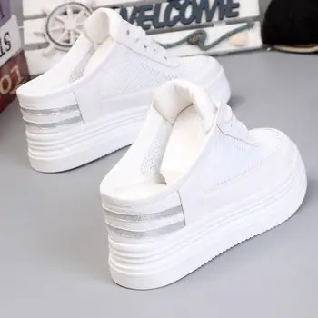 

Women's summer slippers hollow breathable thick bottom half slippers