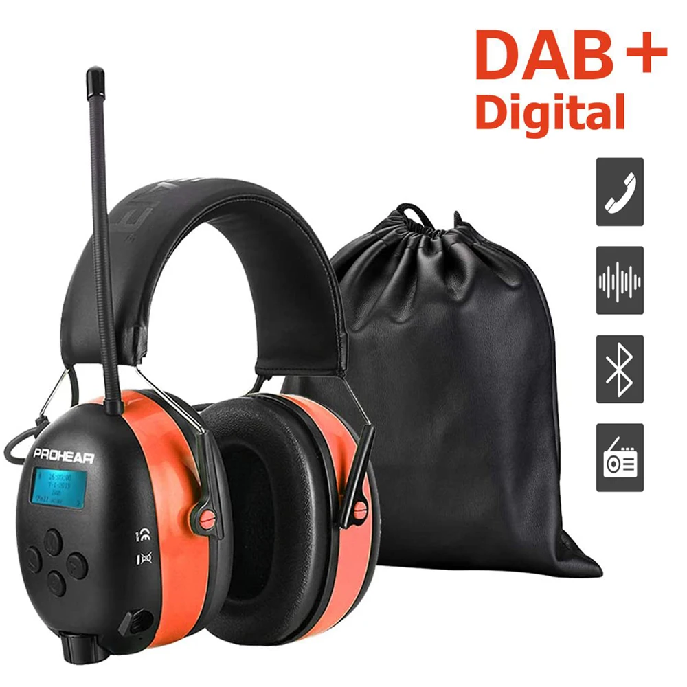 ZOHAN Electronic Bluetooth 5.0 DAB/FM Radio Earmuffs With 2000 mA Rechargeable Battery For Weeding Noise Reduction Adjustable