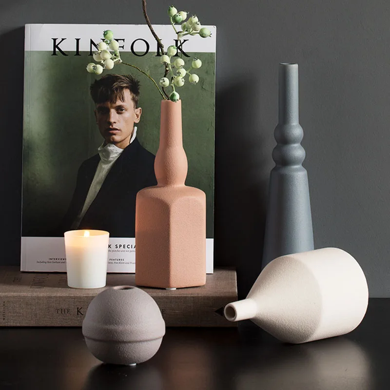 

Tang Dynasty Home Decor Modern Simple Abstract Decoration Accessories Morandi Vase Living Room Cabinet Wine Cabinet Flower Pot