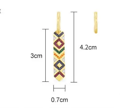 Асимметричные красочные серьги для женщин геометрический дизайн с ретро серьги ювелирные изделия