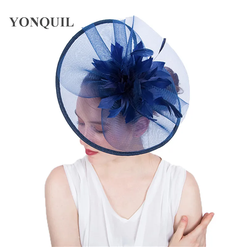 

Big derby kenducky woman chic hat fascinator hair band ladies gorgeous occasion party headpiece fancy feather flower fedora caps
