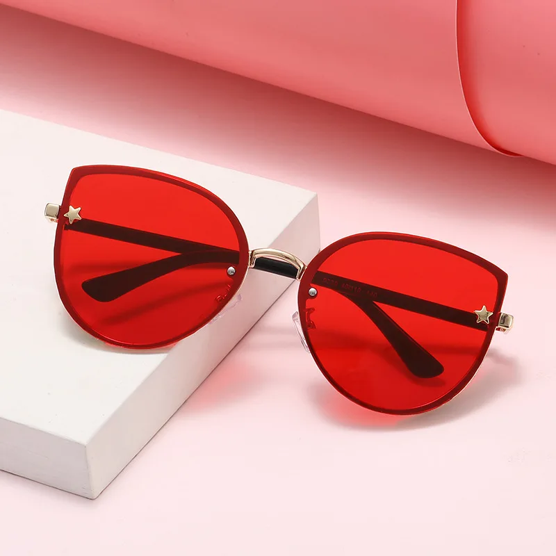 

New Sunglasses Women Metal Frame Cat Eye Style Sun Glasses Brand Fashion Eyewear oculos de sol feminino