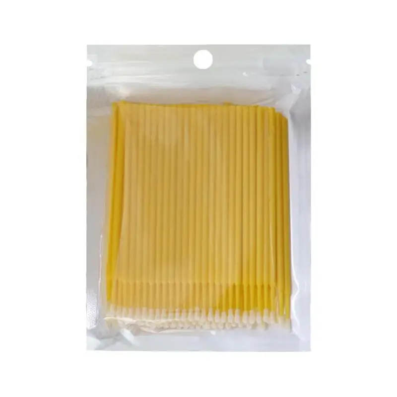 100 шт./пакет одноразовые MicroBrush ресницы человека Расширение ресницы снятия тампон микро-щётка для наращивание ресниц инструменты - Цвет: Цвет: желтый