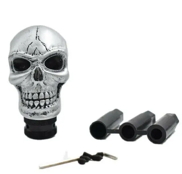 Universal Silver Skull Head Model Manual Car Gear Shift Knob Shifter