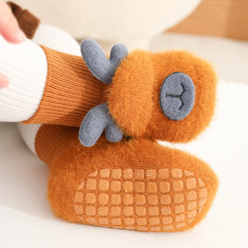 

Thicken Warm Baby Shoes and Socks Winter Toddler Socks Non-slip Baby Socks Super Cute Three-dimensional Cartoon Baby Floor Socks