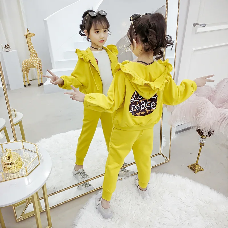 

Girls Spring Clothing Set 2020 New Style Sports Spring Childrenswear Children Spring And Autumn Two-Piece Set