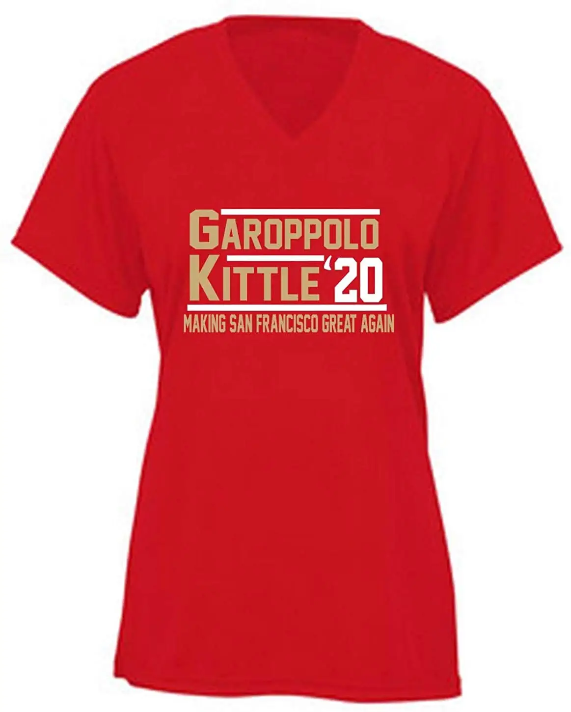 RED San Francisco Garoppolo Kittle 2020 Ladies V-Neck T-Shirt |