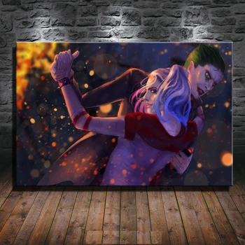 

Hot Selling Home Decor Print oil painting on canvas Wall Art Nail Art Decorations Wall Canvas ,Joker And Harley Quinn Dancing