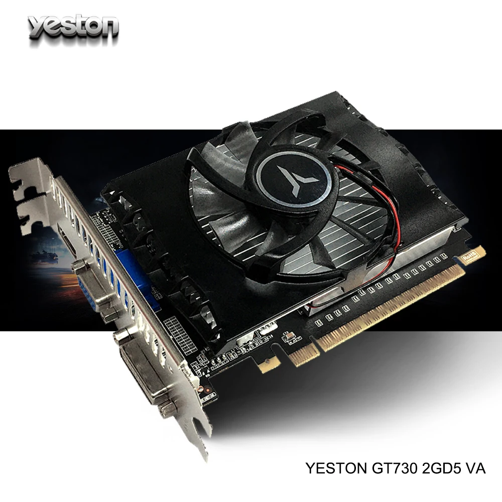 Yeston GeForce GT 730 GPU 2 ГБ GDDR5 64 бит игровой настольный компьютер ПК видеокарты Поддержка