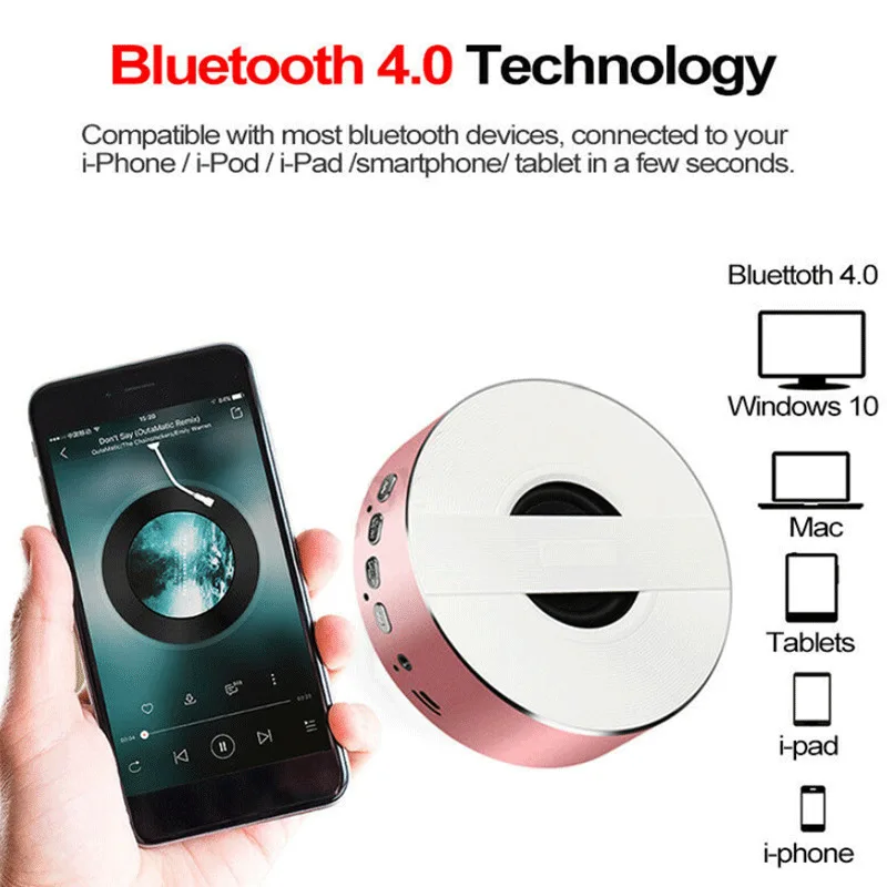 Портативный Bluetooth беспроводной динамик Мини Бас Звук для смартфона планшета