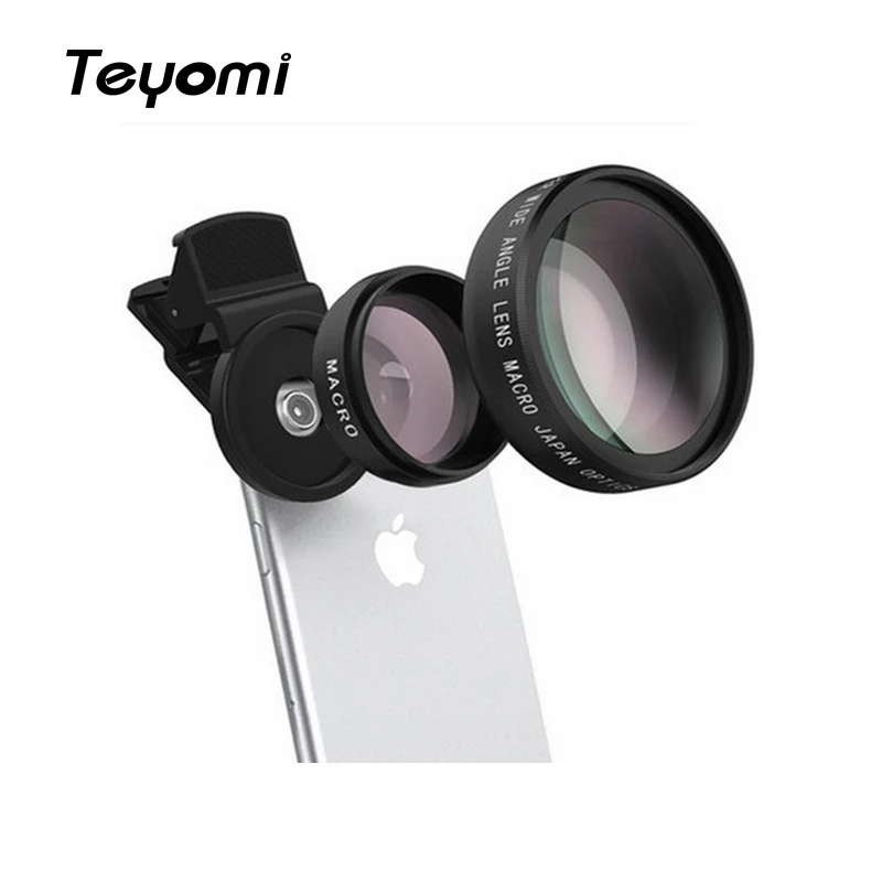 

3-in-1 Wide Angle Macro Fisheye Lens Camera Kits Mobile Phone Fish Eye Lenses with Clip 0.67x for iPhone Samsung All Cell Phones