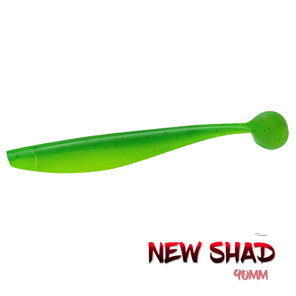 

New Shad 5pcs/pack Fishing Lures Soft Lure 90mm/2.5g Wobblers Carp Silicone Bait Pike Bass Artificial Baits Tackle