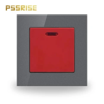 

45A Wall Switch Push-button Switch G11 Light Switch Luxury Crystal Tempered Glass Panel Air Condition Water Heater Switch