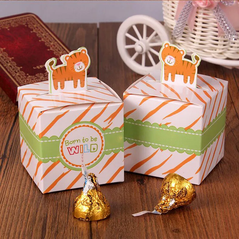 

Carton animal Candy Gift Box Party Favors Packaging Box Baby shower Cake Box Birthday Sweets Box Jungle Party Supplies 12pcs/lot