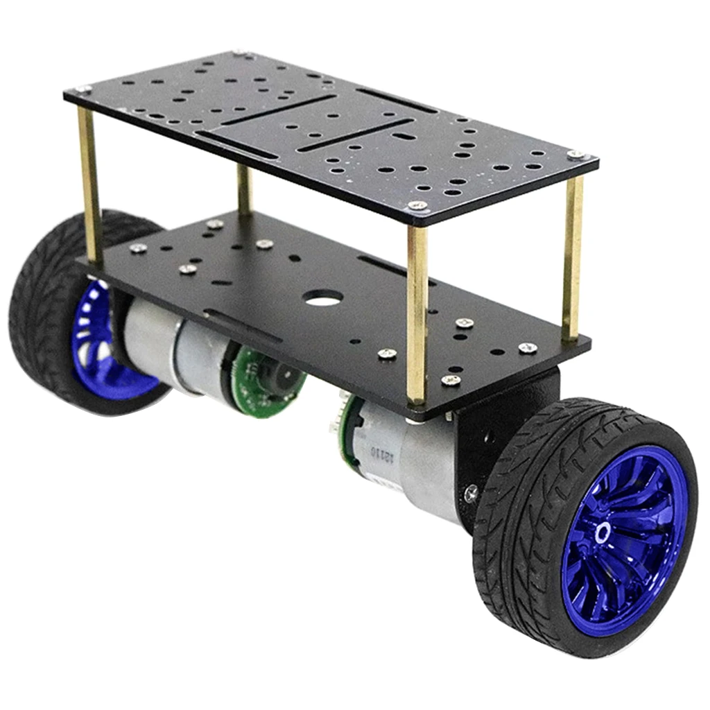 2xDouble-deck 2 W Robot Car Chassis DIY Kits Intelligent Engine Arduino Blue