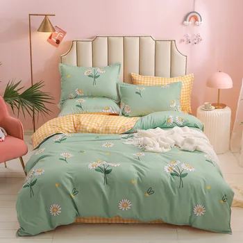 

100% Cotton 4-Piece Padded Cotton Student Dormitory Quilt Cover Three-Piece Bed Sheet Bedding Set luxury Set Sheet Duvet Cover