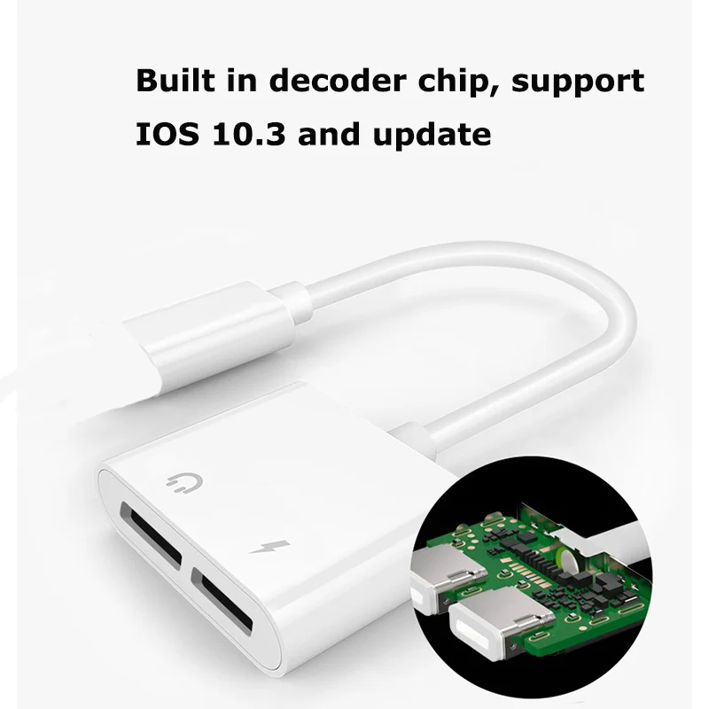 2 в 1 зарядное устройство кабель Lightning для освещения наушников адаптер для iphone 7 7p 8 8p x xs xsmas