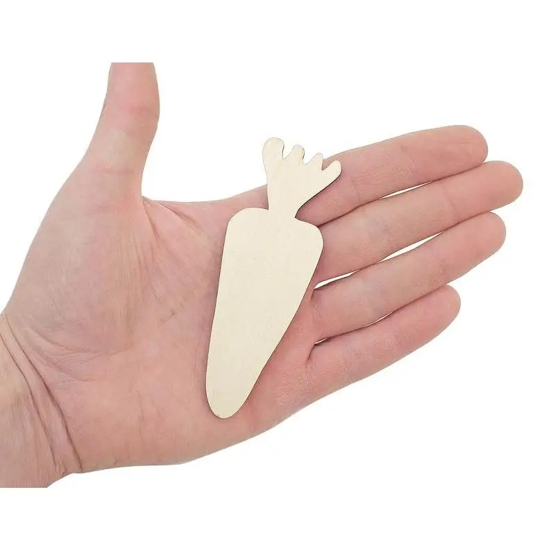 

Wood Carrot Cutout (10cm) Wooden Carrot Shape Art Projects Craft Decoration Gift Decoupage Ornament 0959