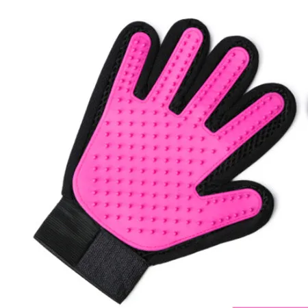 Right fuchsia Перчатки для ухода за домашними животными для удаления кошачьих волосперчатка для кошекперчатка для шерсти расчески для кошек, собак, лошадей, массажные расчески, товары для домашних животных, аксессуары для кошек - Цвет: Right fuchsia
