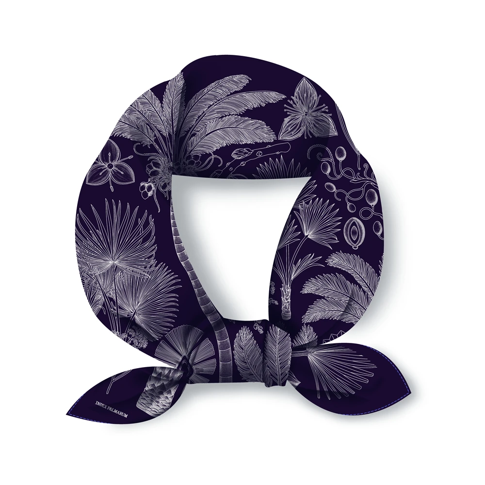 Marke Design Palm Baum Seide Schal Mode Frauen Schal Kleinen Platz Schals Kopf Schal Hals Binden Band Professionelle Halstuch – Detail 10