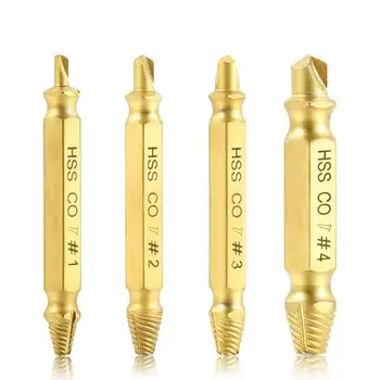 

Damaged Screw Extractor and Remover Tool Set 4 Pieces by , Made from Premium HSS Co with Titanium Coating Broken Screw Nail Extr