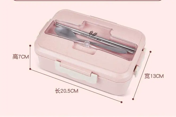 Портативная микроволновая коробка для ланча, пищевая пластиковая коробка для бенто, Кухонный Контейнер для хранения еды, Детская школьная офисная коробка для еды - Цвет: pink