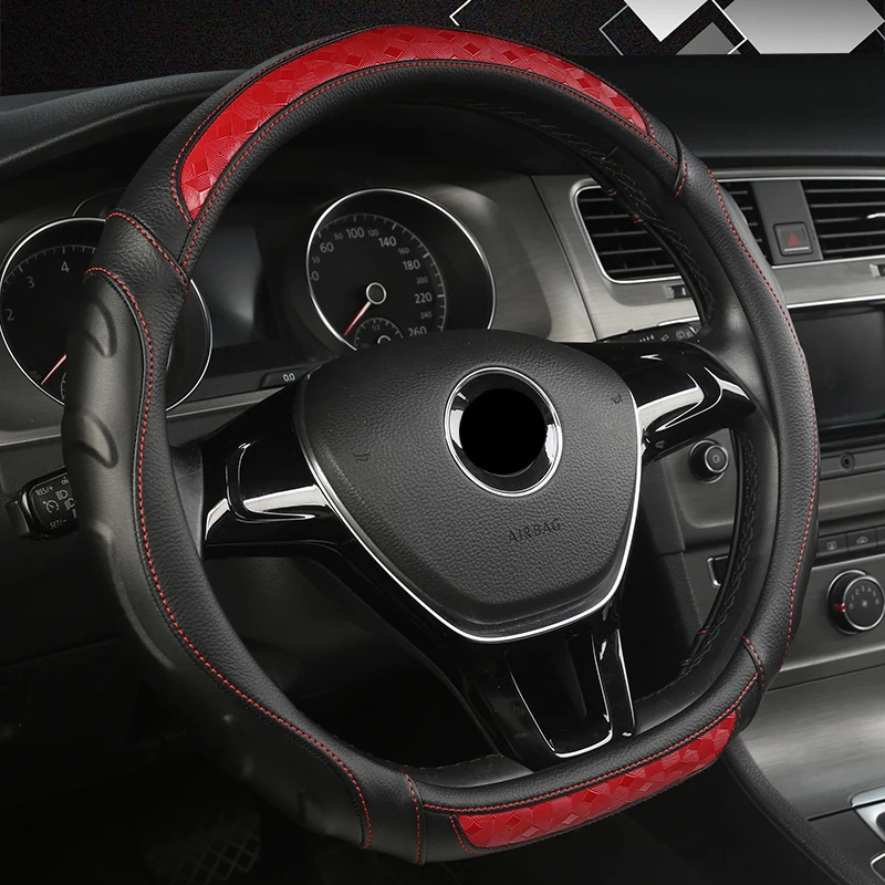 D образный чехол на руль для VW Golf 7 Polo- Scirocco Jetta 6- Santana- авто аксессуары - Название цвета: Красный
