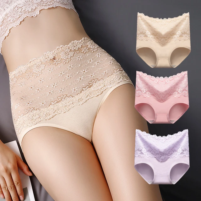 11 pieces of cotton underwear, ladies lace briefs, large size