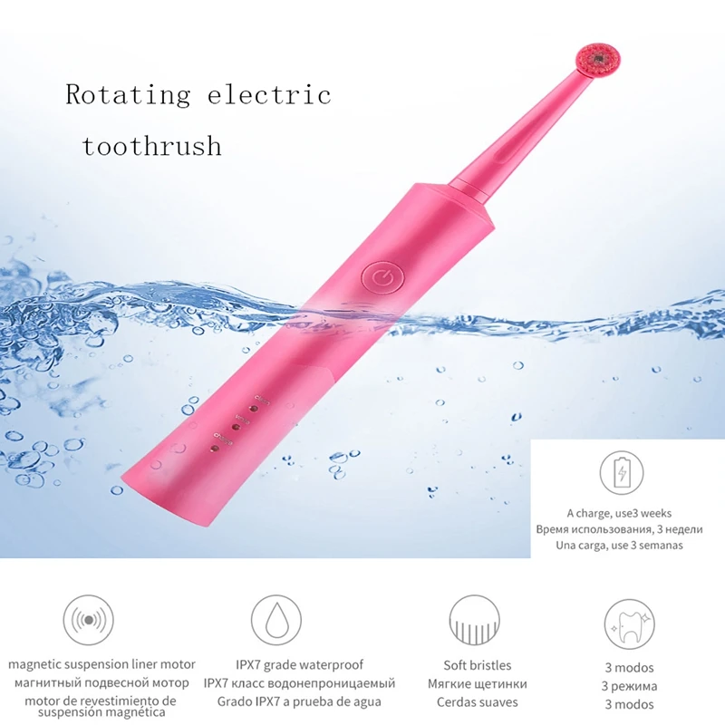Electric Toothbrush Ultrasonic Rechargeable Rotating Toothbrush Oral Tooth Cleaning Tool with Replacement Toothbrush Head(Black) Electric Toothbrush Ultrasonic Rechargeable Rotating Toothbrush Oral Tooth Cleaning Tool with Replacement Toothbrush Head(Black)