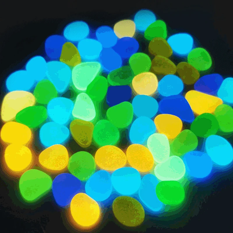 Luminous Stones Glow in the Dark Garden Pebbles Fish Tank Glow Stone Decoration Walkways Path Patio Lawn Yard Decor Mix Color