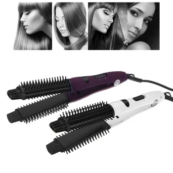 

Hair Straightener 4 in 1 Curler Wand Curling Iron Brush Roller Tourmaline Ceramic Professional Dry &Wet Use Straightener EU Plug