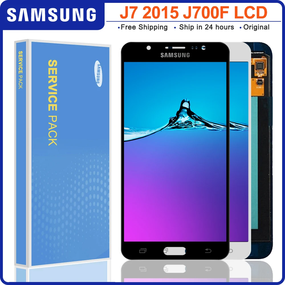5.5&quotOriginal AMOLED Display For Samsung Galaxy J700 LCD J700F J700H J700M Touch Screen Digitizer J7 2015 | Мобильные телефоны и