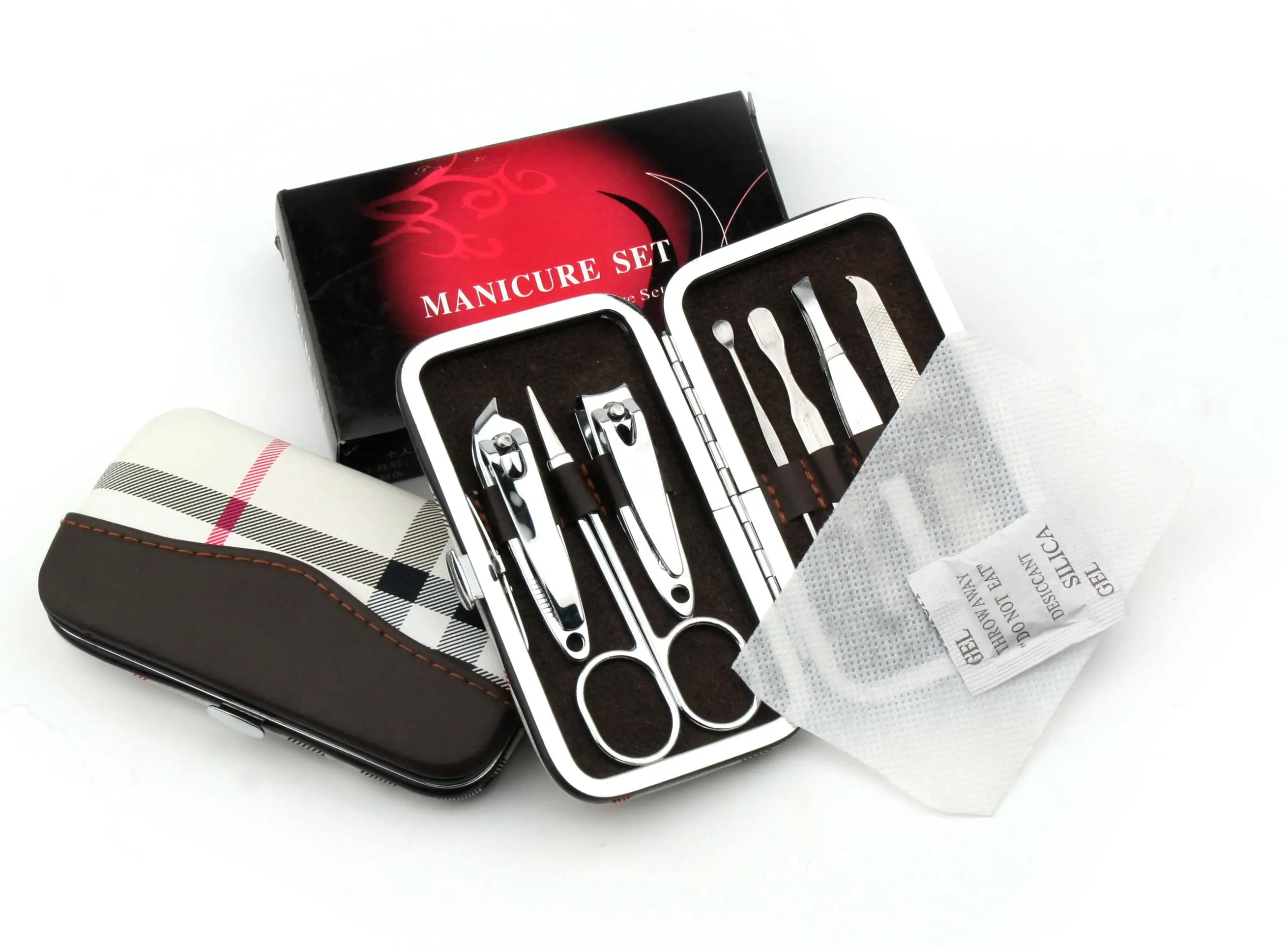 Paston плед Уход за ногтями Набор: Ушная ложка, пинцет, кусачки для ногтей, ножницы из нержавеющей стали 086C