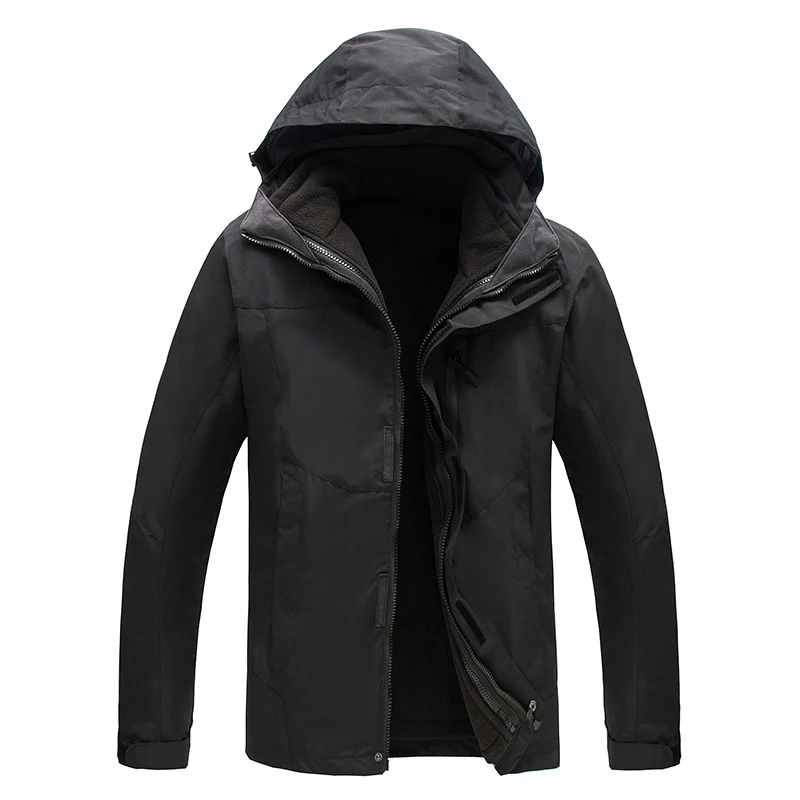 

Waterproof Jacket Outdoor Men Winter Three-in-one Mountaineering Warm Coat Ski Suit Fleece Softshell Hiking Sport Outdoor Jacket