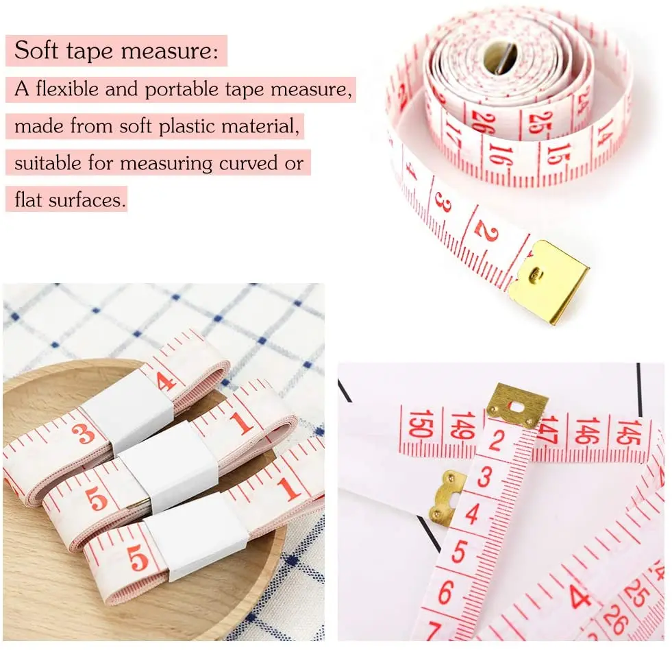 Soft Measuring Tape, Sewing, Seamstress, 60inch, Measuring Tape Body, Bra,  Waist, Head, Cloth, Knitting, Flexible Ruler, Weight Loss, Dual