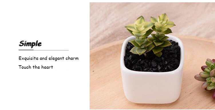 Классический белый керамический цветочный горшок для вазон для суккулентов украшения рабочего стола для дома или офиса маленькие квадратные зеленые держатели растений