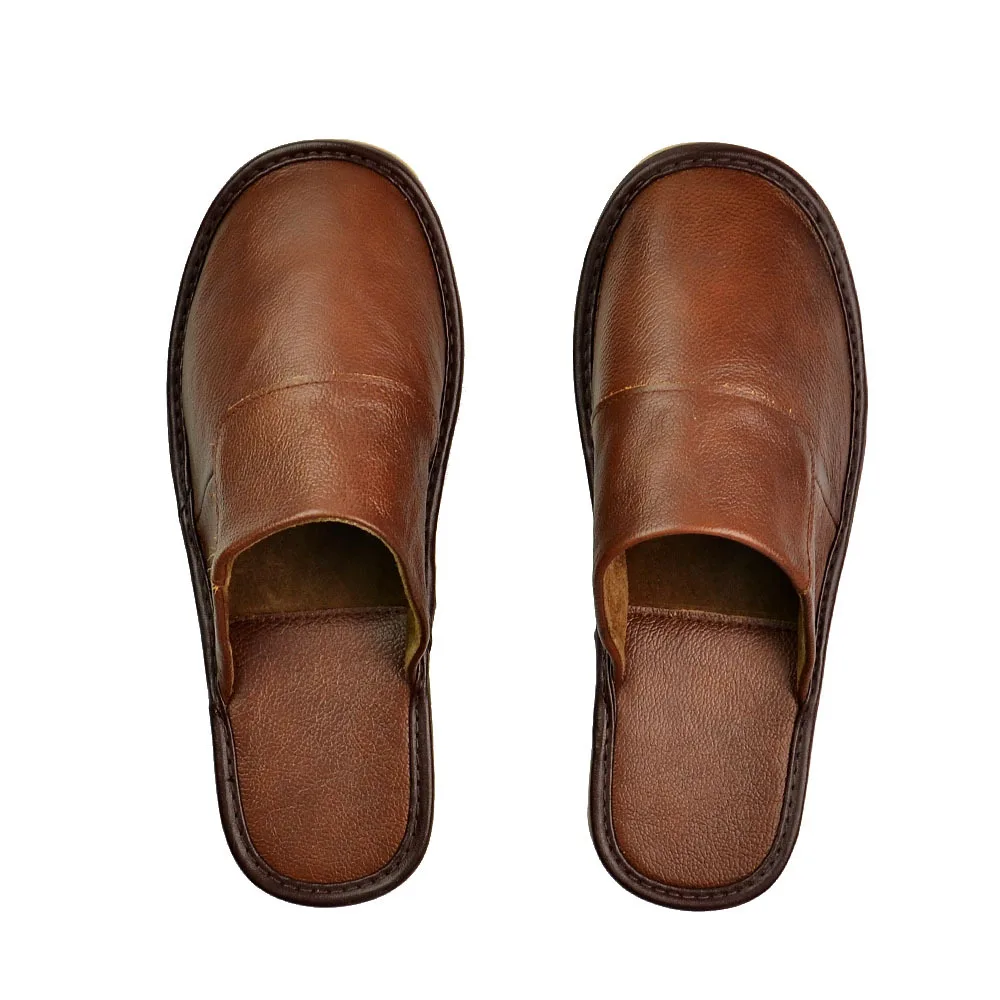 mens leather house slippers