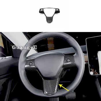 

For Tesla Model 3 Model3 2018 2019 2020 Car Sticker Trim Lamp Frame Cover Detector Styling Steering Wheel Interior Kit 1pcs