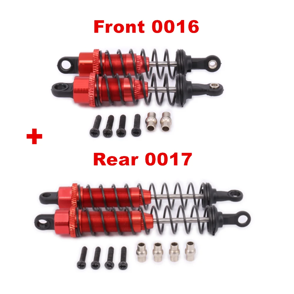 Алюминиевый Масляный передний и задний амортизатор 0016 0017 для 1/12 WLtoy 12428 12423 RC автомобиль гусеничный короткий ход грузовик Upgrad часть - Цвет: 001617R