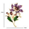 Wuli&baby Purple Enamel Flower Brooches Women Wedding Party Casual Brooch Pins Gifts ► Photo 2/3