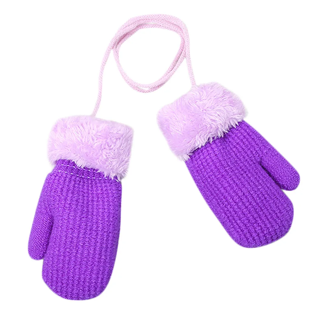 Рождественские теплые перчатки для маленьких девочек и мальчиков; зимние Лоскутные теплые варежки; рождественские подарки для детей; M840 - Цвет: WR