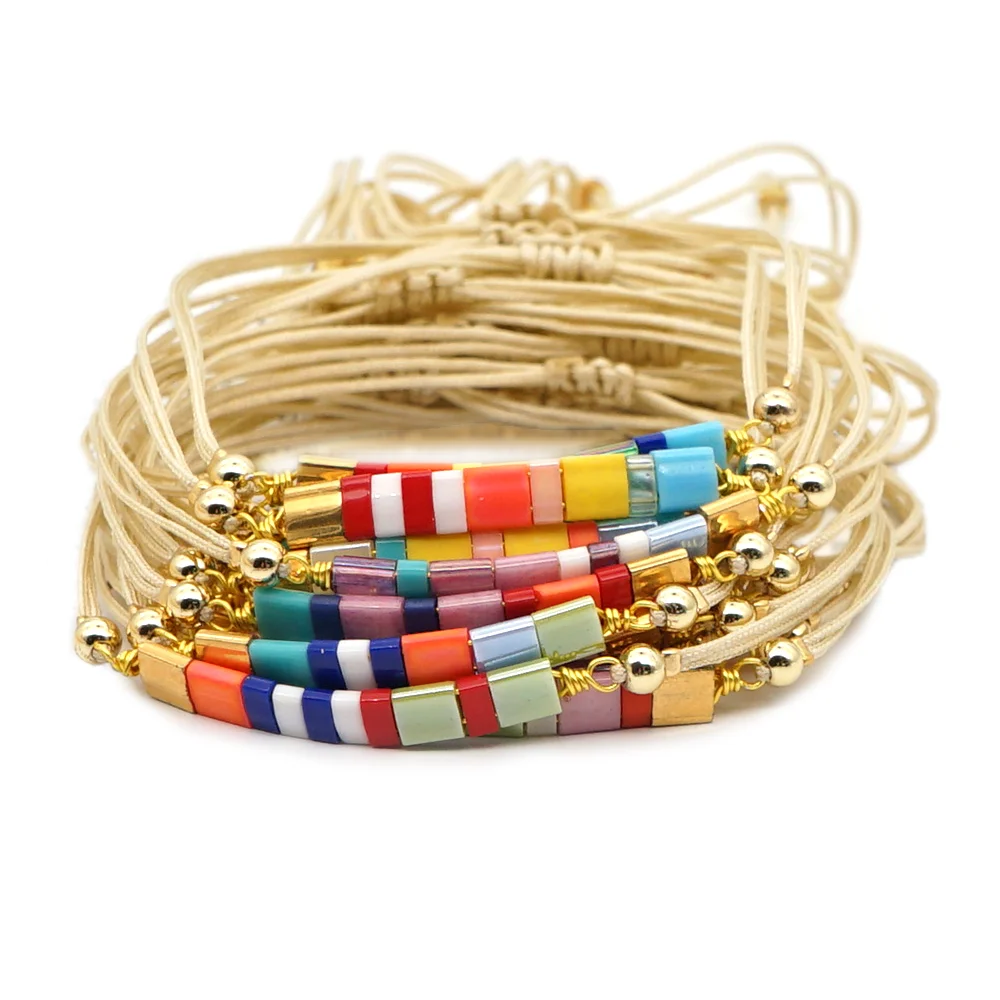 Go2boho Boho радужные браслеты японский Miyuki браслет Tila бисерные украшения для женщин
