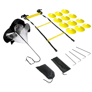 

Universal Soccer Hockey Drawstring Bag Triangle Buckle Footwork Sports Agility Training Speed Set Adjustable Rungs Steel Stake