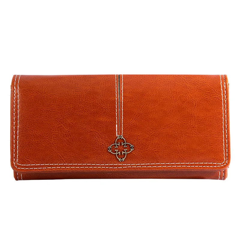 

European Vintage women's purse leather Hot Long women's wallet new Multi slots cards holder ladies high quality money bag woman